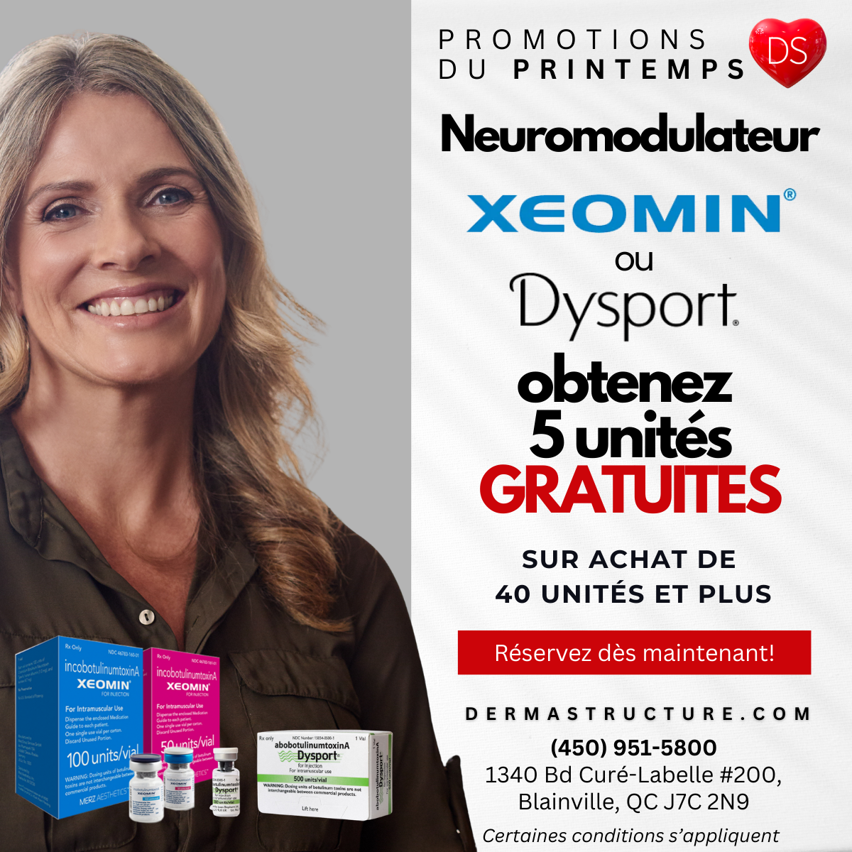 Promotion printanière sur les soins médico-esthétiques Dermastructure